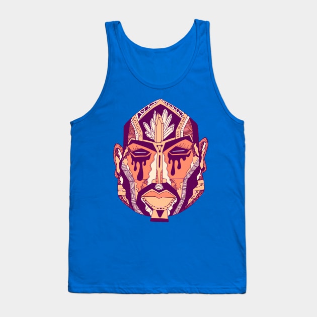 Peach African Mask No 9 Tank Top by kenallouis